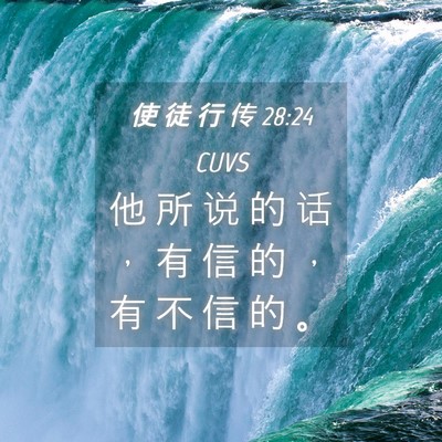 Picture 04 - 使 徒 行 传 28:24 CUVS - 他 所 说 的 话 ， 有 信 的 ， 有 不 - Bible Verse Picture