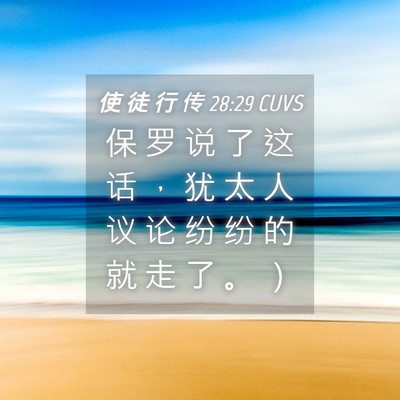 Picture 04 - 使 徒 行 传 28:29 CUVS - 保 罗 说 了 这 话 ， 犹 太 人 议 论 - Bible Verse Picture