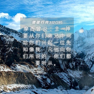 Picture 04 - 使 徒 行 传 3:22 CUVS - 摩 西 曾 说 ： 主 ─ 神 要 从 你 们 - Bible Verse Picture