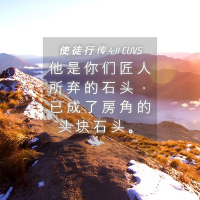 Picture 04 - 使 徒 行 传 4:11 CUVS - 他 是 你 们 匠 人 所 弃 的 石 头 ， - Bible Verse Picture