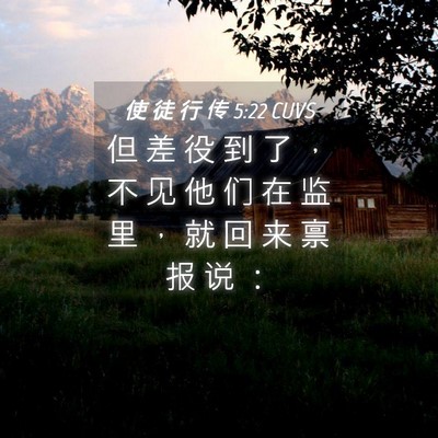 Picture 04 - 使 徒 行 传 5:22 CUVS - 但 差 役 到 了 ， 不 见 他 们 在 监 - Bible Verse Picture