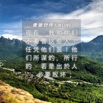 Picture 04 - 使 徒 行 传 5:38 CUVS - 现 在 ， 我 劝 你 们 不 要 管 这 些 - Bible Verse Picture