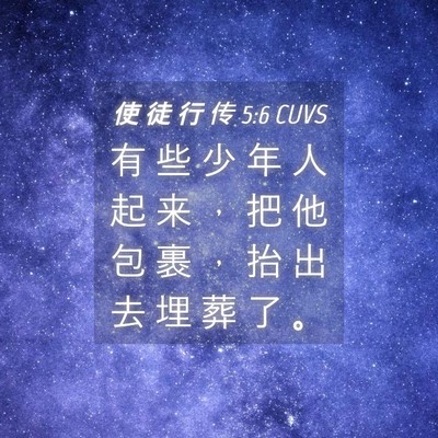 Picture 04 - 使 徒 行 传 5:6 CUVS - 有 些 少 年 人 起 来 ， 把 他 包 裹 - Bible Verse Picture
