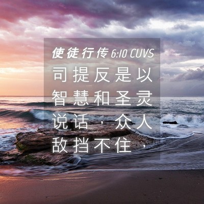 Picture 04 - 使 徒 行 传 6:10 CUVS - 司 提 反 是 以 智 慧 和 圣 灵 说 话 - Bible Verse Picture