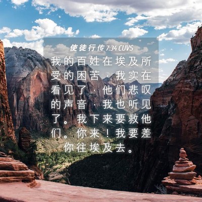 Picture 04 - 使 徒 行 传 7:34 CUVS - 我 的 百 姓 在 埃 及 所 受 的 困 苦 - Bible Verse Picture