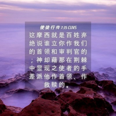 Picture 04 - 使 徒 行 传 7:35 CUVS - 这 摩 西 就 是 百 姓 弃 绝 说 谁 立 - Bible Verse Picture