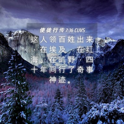 Picture 04 - 使 徒 行 传 7:36 CUVS - 这 人 领 百 姓 出 来 ， 在 埃 及 ， - Bible Verse Picture