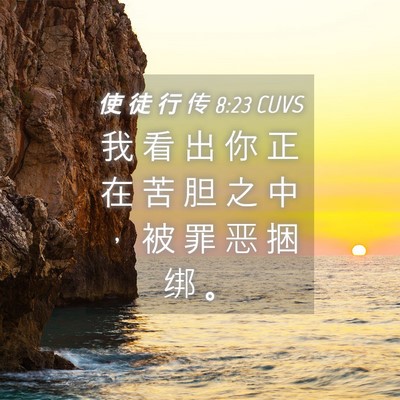 Picture 04 - 使 徒 行 传 8:23 CUVS - 我 看 出 你 正 在 苦 胆 之 中 ， 被 - Bible Verse Picture
