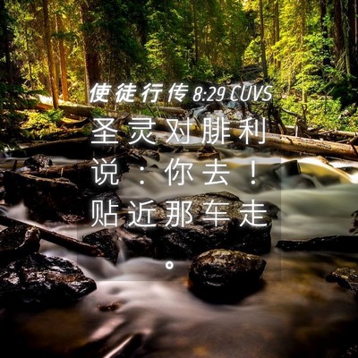 Picture 04 - 使 徒 行 传 8:29 CUVS - 圣 灵 对 腓 利 说 ： 你 去 ！ 贴 近 - Bible Verse Picture