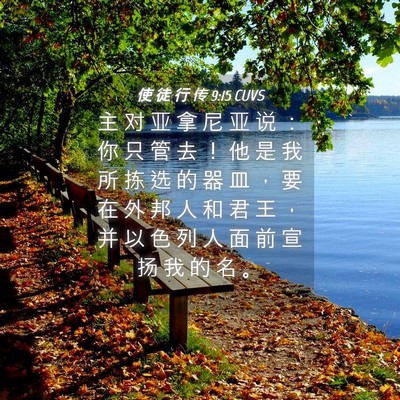 Picture 04 - 使 徒 行 传 9:15 CUVS - 主 对 亚 拿 尼 亚 说 ： 你 只 管 去 - Bible Verse Picture