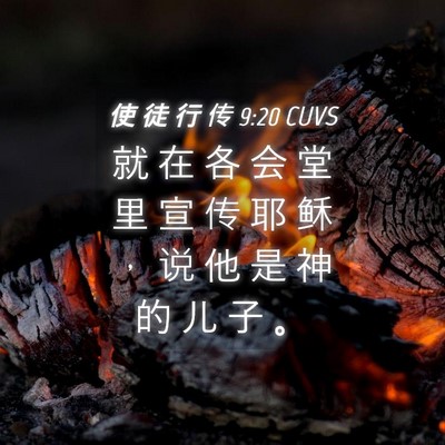 Picture 04 - 使 徒 行 传 9:20 CUVS - 就 在 各 会 堂 里 宣 传 耶 稣 ， 说 - Bible Verse Picture