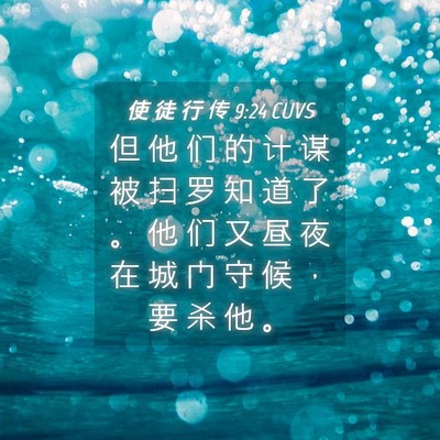 Picture 04 - 使 徒 行 传 9:24 CUVS - 但 他 们 的 计 谋 被 扫 罗 知 道 了 - Bible Verse Picture