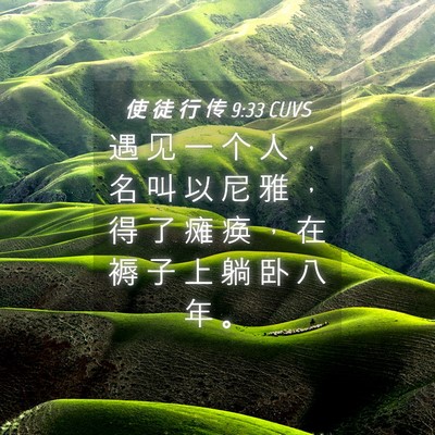 Picture 04 - 使 徒 行 传 9:33 CUVS - 遇 见 一 个 人 ， 名 叫 以 尼 雅 ， - Bible Verse Picture
