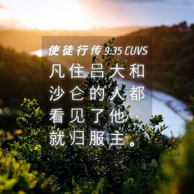 Picture 04 - 使 徒 行 传 9:35 CUVS - 凡 住 吕 大 和 沙 仑 的 人 都 看 见 - Bible Verse Picture