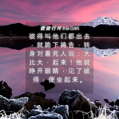 Picture 04 - 使 徒 行 传 9:40 CUVS - 彼 得 叫 他 们 都 出 去 ， 就 跪 下 - Bible Verse Picture