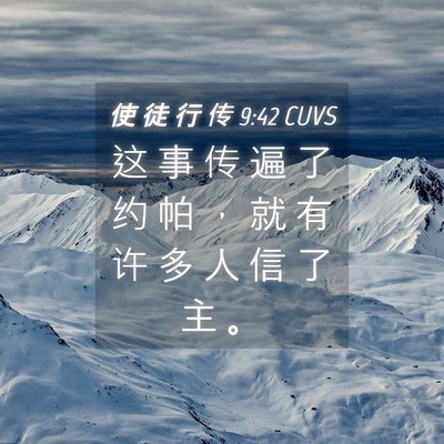 Picture 04 - 使 徒 行 传 9:42 CUVS - 这 事 传 遍 了 约 帕 ， 就 有 许 多 - Bible Verse Picture