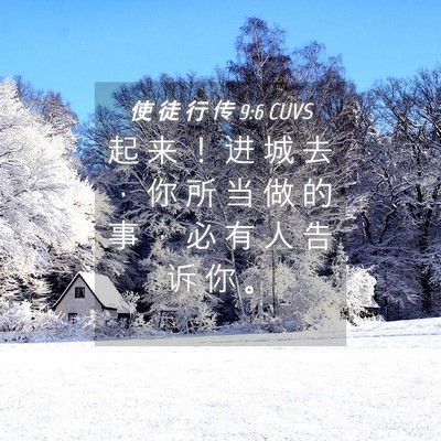 Picture 04 - 使 徒 行 传 9:6 CUVS - 起 来 ！ 进 城 去 ， 你 所 当 做 的 - Bible Verse Picture