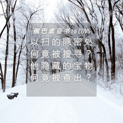 Picture 04 - 俄 巴 底 亚 书 1:6 CUVS - 以 扫 的 隐 密 处 何 竟 被 搜 寻 ？ - Bible Verse Picture