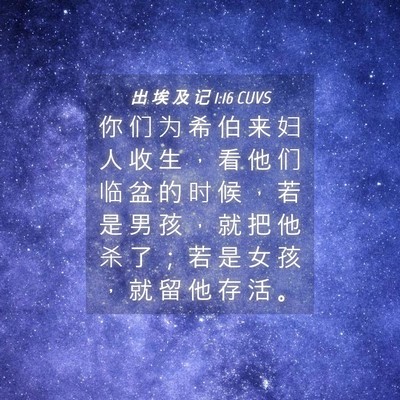Picture 04 - 出 埃 及 记 1:16 CUVS - 你 们 为 希 伯 来 妇 人 收 生 ， 看 - Bible Verse Picture