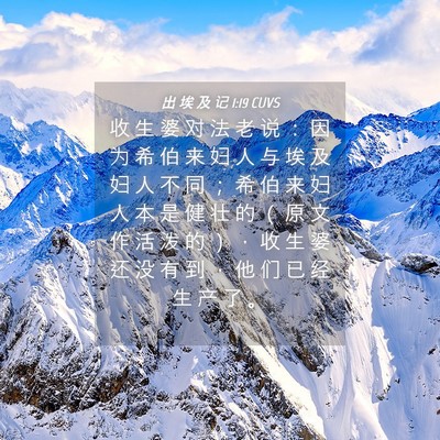 Picture 04 - 出 埃 及 记 1:19 CUVS - 收 生 婆 对 法 老 说 ： 因 为 希 伯 - Bible Verse Picture