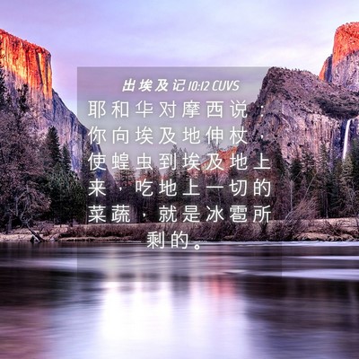 Picture 04 - 出 埃 及 记 10:12 CUVS - 耶 和 华 对 摩 西 说 ： 你 向 埃 及 - Bible Verse Picture