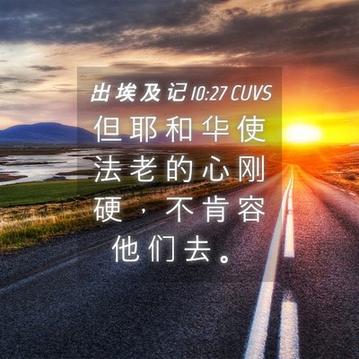 Picture 04 - 出 埃 及 记 10:27 CUVS - 但 耶 和 华 使 法 老 的 心 刚 硬 ， - Bible Verse Picture