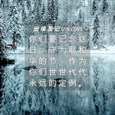 Picture 04 - 出 埃 及 记 12:14 CUVS - 你 们 要 记 念 这 日 ， 守 为 耶 和 - Bible Verse Picture