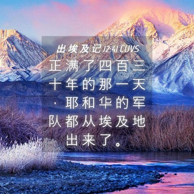 Picture 04 - 出 埃 及 记 12:41 CUVS - 正 满 了 四 百 三 十 年 的 那 一 天 - Bible Verse Picture