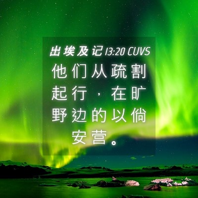 Picture 04 - 出 埃 及 记 13:20 CUVS - 他 们 从 疏 割 起 行 ， 在 旷 野 边 - Bible Verse Picture