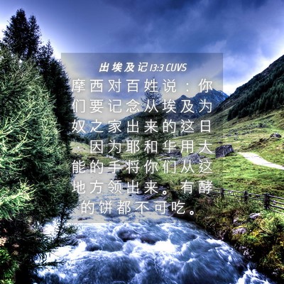 Picture 04 - 出 埃 及 记 13:3 CUVS - 摩 西 对 百 姓 说 ： 你 们 要 记 念 - Bible Verse Picture