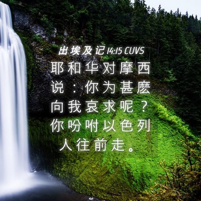 Picture 04 - 出 埃 及 记 14:15 CUVS - 耶 和 华 对 摩 西 说 ： 你 为 甚 麽 - Bible Verse Picture