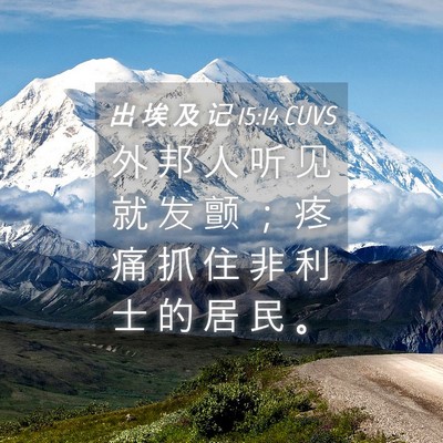 Picture 04 - 出 埃 及 记 15:14 CUVS - 外 邦 人 听 见 就 发 颤 ； 疼 痛 抓 - Bible Verse Picture