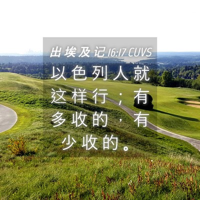 Picture 04 - 出 埃 及 记 16:17 CUVS - 以 色 列 人 就 这 样 行 ； 有 多 收 - Bible Verse Picture