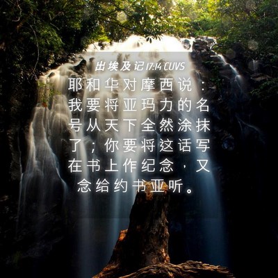 Picture 04 - 出 埃 及 记 17:14 CUVS - 耶 和 华 对 摩 西 说 ： 我 要 将 亚 - Bible Verse Picture