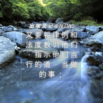 Picture 04 - 出 埃 及 记 18:20 CUVS - 又 要 将 律 例 和 法 度 教 训 他 们 - Bible Verse Picture