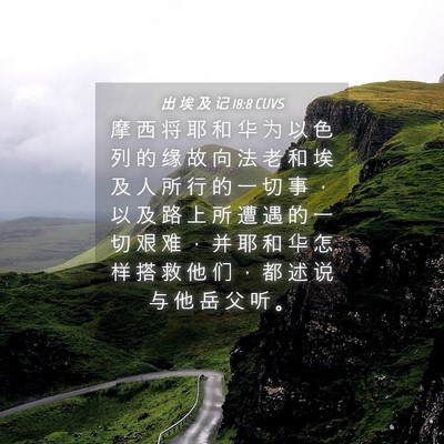 Picture 04 - 出 埃 及 记 18:8 CUVS - 摩 西 将 耶 和 华 为 以 色 列 的 缘 - Bible Verse Picture