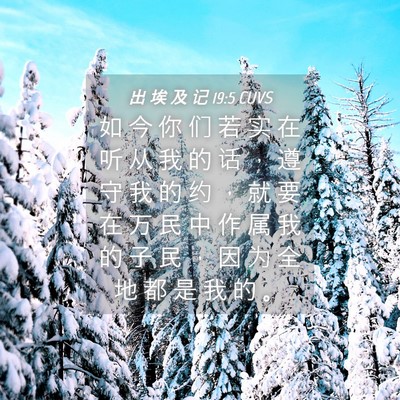 Picture 04 - 出 埃 及 记 19:5 CUVS - 如 今 你 们 若 实 在 听 从 我 的 话 - Bible Verse Picture