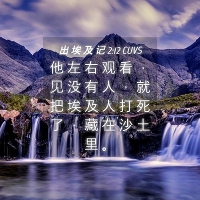 Picture 04 - 出 埃 及 记 2:12 CUVS - 他 左 右 观 看 ， 见 没 有 人 ， 就 - Bible Verse Picture