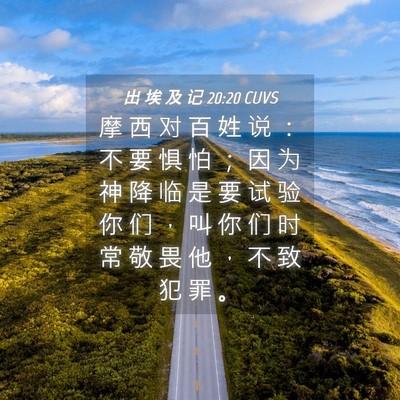 Picture 04 - 出 埃 及 记 20:20 CUVS - 摩 西 对 百 姓 说 ： 不 要 惧 怕 ； - Bible Verse Picture