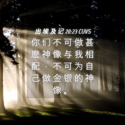 Picture 04 - 出 埃 及 记 20:23 CUVS - 你 们 不 可 做 甚 麽 神 像 与 我 相 - Bible Verse Picture