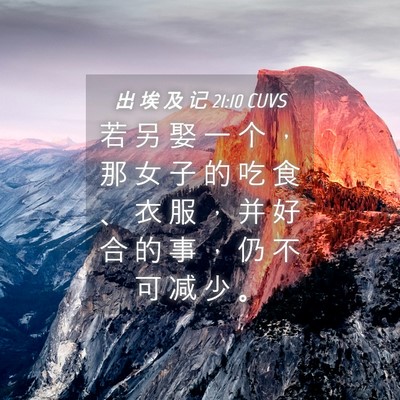 Picture 04 - 出 埃 及 记 21:10 CUVS - 若 另 娶 一 个 ， 那 女 子 的 吃 食 - Bible Verse Picture