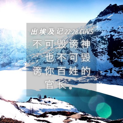 Picture 04 - 出 埃 及 记 22:28 CUVS - 不 可 毁 谤 神 ； 也 不 可 毁 谤 你 - Bible Verse Picture