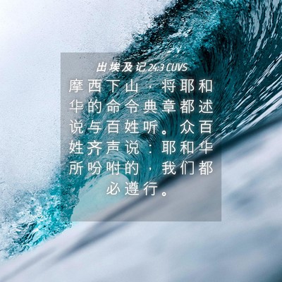 Picture 04 - 出 埃 及 记 24:3 CUVS - 摩 西 下 山 ， 将 耶 和 华 的 命 令 - Bible Verse Picture