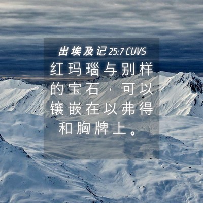 Picture 04 - 出 埃 及 记 25:7 CUVS - 红 玛 瑙 与 别 样 的 宝 石 ， 可 以 - Bible Verse Picture