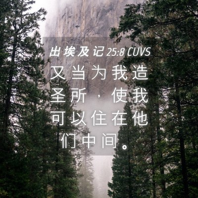 Picture 04 - 出 埃 及 记 25:8 CUVS - 又 当 为 我 造 圣 所 ， 使 我 可 以 - Bible Verse Picture