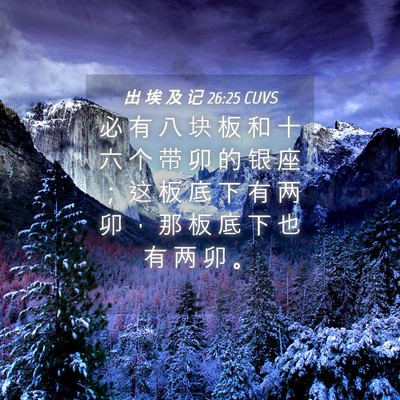 Picture 04 - 出 埃 及 记 26:25 CUVS - 必 有 八 块 板 和 十 六 个 带 卯 的 - Bible Verse Picture