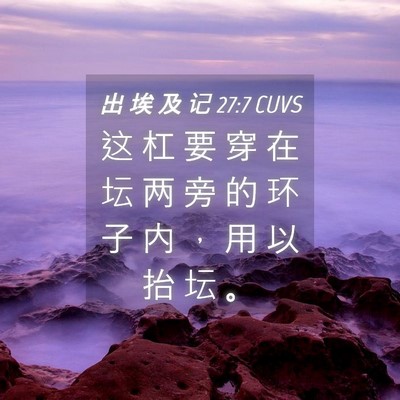 Picture 04 - 出 埃 及 记 27:7 CUVS - 这 杠 要 穿 在 坛 两 旁 的 环 子 内 - Bible Verse Picture