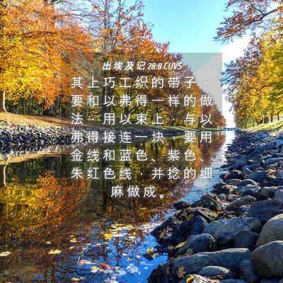 Picture 04 - 出 埃 及 记 28:8 CUVS - 其 上 巧 工 织 的 带 子 ， 要 和 以 - Bible Verse Picture