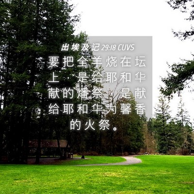 Picture 04 - 出 埃 及 记 29:18 CUVS - 要 把 全 羊 烧 在 坛 上 ， 是 给 耶 - Bible Verse Picture