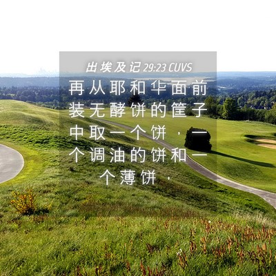 Picture 04 - 出 埃 及 记 29:23 CUVS - 再 从 耶 和 华 面 前 装 无 酵 饼 的 - Bible Verse Picture